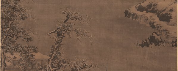 明代画.朱邦_寒江渔村图_绢本_12100.19306