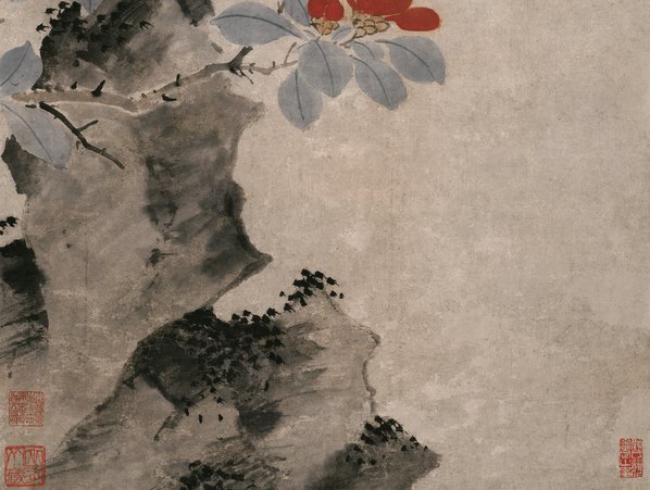 明代画.朱竺_梅茶山雀图_纸_5457.16439