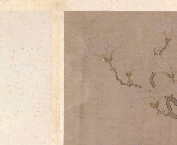 明代画.故宫藏织绣画_开_缂丝花卉册之玉兰海_5213.4292 明代画.故宫藏织绣画_开_缂丝花卉册之玉兰海_5213.4292