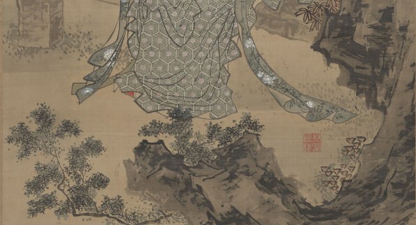 明代画.唐寅_红叶题诗仕女图_绢本_5679.12298 明代画.唐寅_红叶题诗仕女图_绢本_5679.12298