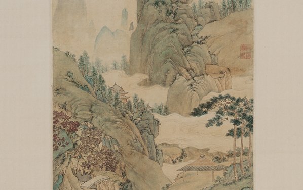 明代画.仇英_枫溪垂钓图轴纸本湖南省博物_4724.11868