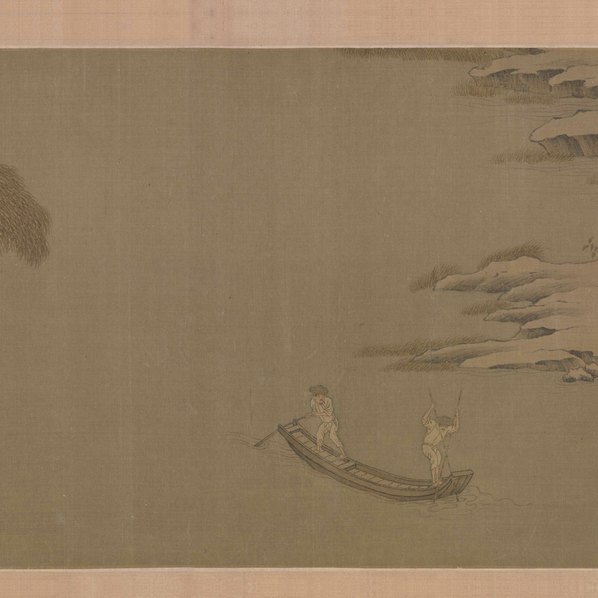 宋代画_雪渔图卷_全卷日订单_绢_93272.4727