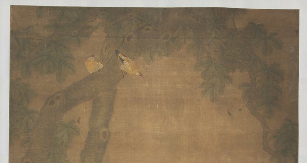 宋代画_孔雀图轴绢本_5120.10923