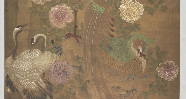 宋代画_孔雀图轴绢本_5120.10923