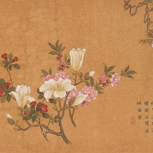 宋代画_古代花鸟长卷_纸本;