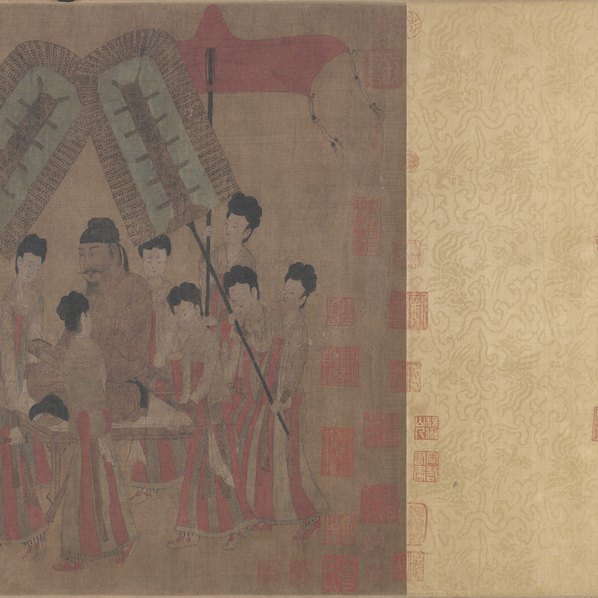 唐代画.阎立本_步辇图-全卷_二版_绢本传世名