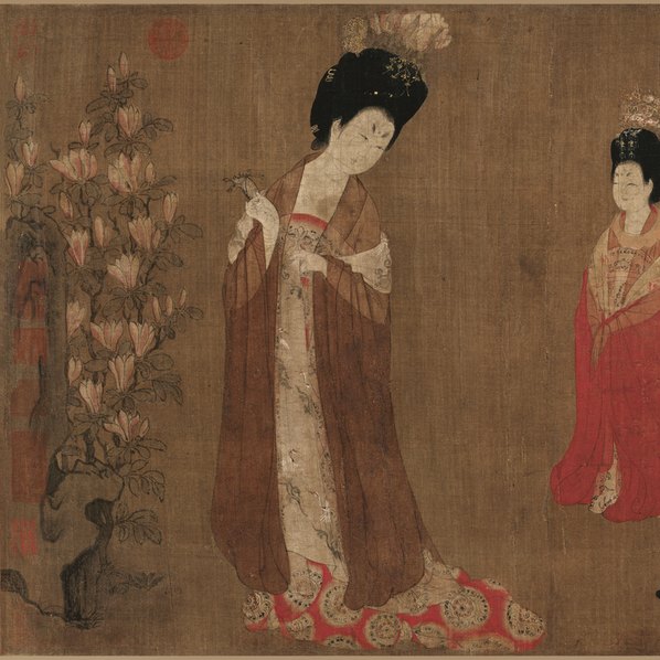 唐代画.周昉_簪花仕女图_绢本_画芯_绢本_25152.6393 唐代画.周昉_簪花仕女图_绢本_画芯_绢本_25152.6393
