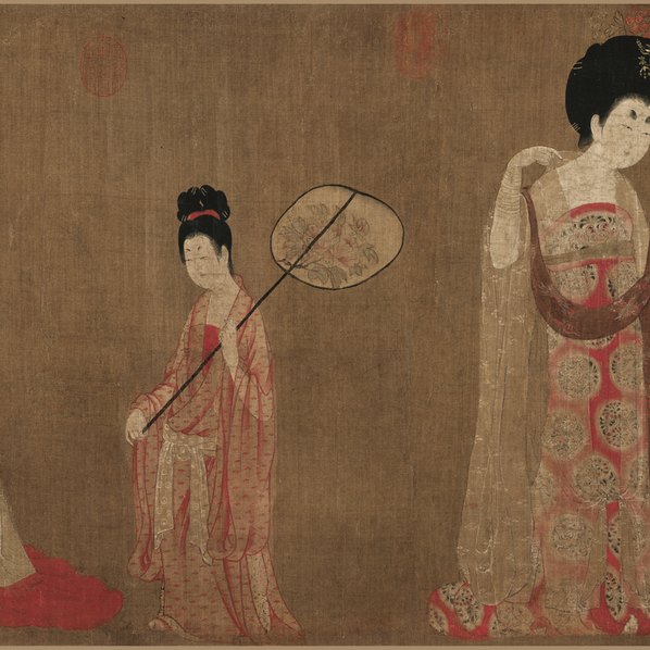 唐代画.周昉_簪花仕女图_绢本_画芯_绢本_25152.6393 唐代画.周昉_簪花仕女图_绢本_画芯_绢本_25152.6393