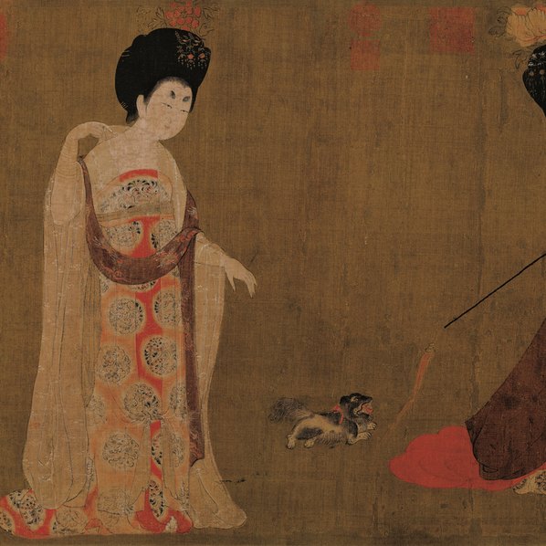 唐代画.周昉_簪花仕女图_绢本_图卷绢本_日单_37378.5433 唐代画.周昉_簪花仕女图_绢本_图卷绢本_日单_37378.5433