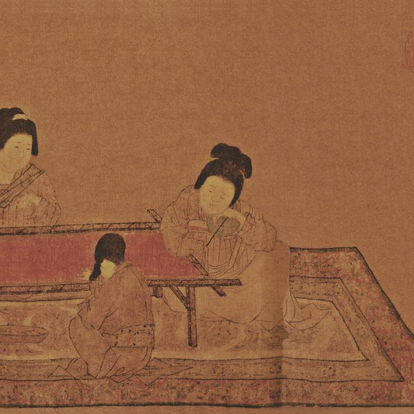 唐代画.周昉_传_挥扇仕女图绢本_38360.3898 唐代画.周昉_传_挥扇仕女图绢本_38360.3898