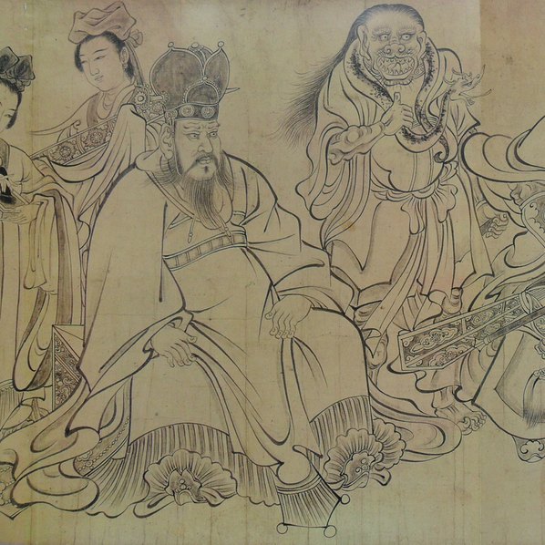 唐代画.吴道子_送子天王图_纸本_日本大阪市立美术_39003.4193