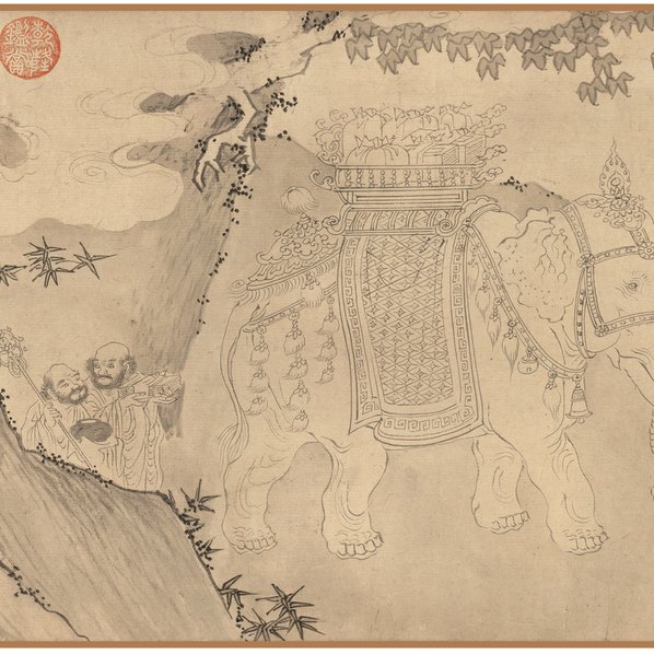 元代画.陈鉴如_竹林大士出山图_全图_纸_42000.3994 元代画.陈鉴如_竹林大士出山图_全图_纸_42000.3994