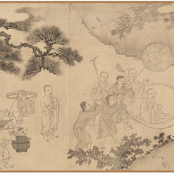 元代画.陈鉴如_竹林大士出山图_全图_纸_42000.3994 元代画.陈鉴如_竹林大士出山图_全图_纸_42000.3994