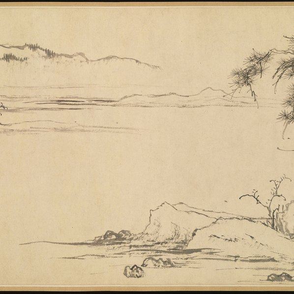 元代画.赵孟頮_双松平远图_13063.3169 元代画.赵孟頮_双松平远图_13063.3169