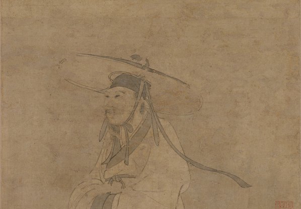 元代画.赵孟兆页_杜甫像轴_6068.16944