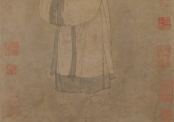 元代画.赵孟兆页_杜甫像轴_6068.16944