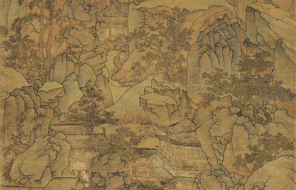 元代画.胡廷晖_春山泛舟图轴绢本_6496.16732 元代画.胡廷晖_春山泛舟图轴绢本_6496.16732