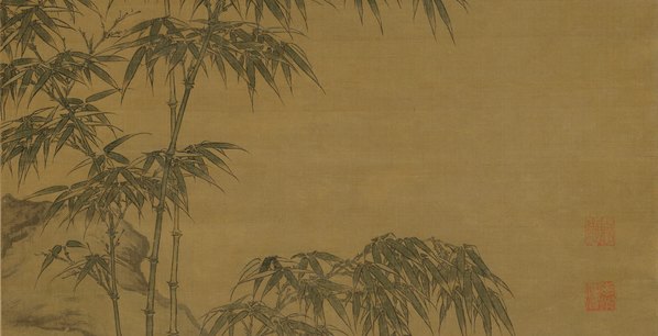 元代画.李衎_沐雨图轴_绢布_6496.13319 元代画.李衎_沐雨图轴_绢布_6496.13319