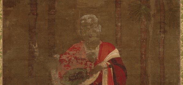 五代_高僧贯休_十六罗汉像_跛陀罗尊者唐卡布本_北_9568.17717