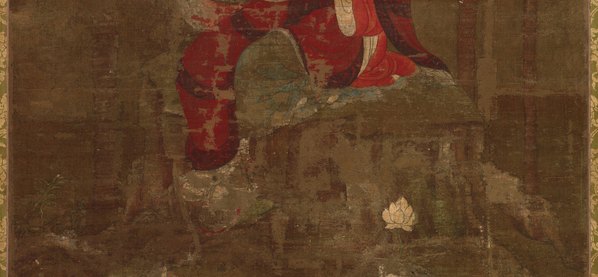 五代_高僧贯休_十六罗汉像_跛陀罗尊者唐卡布本_北_9568.17717