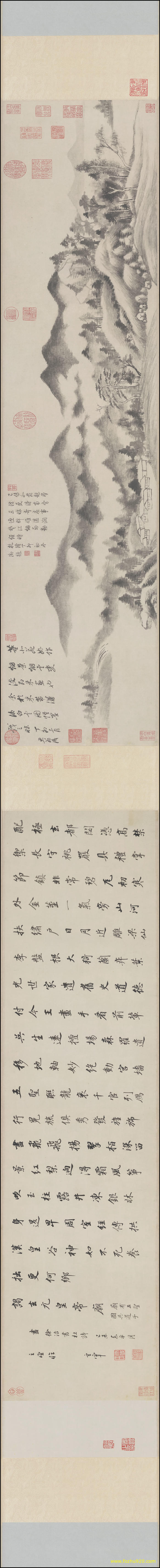 【书法名贴】明_董其昌_书画合璧图全卷纸本2933408（41017x4151）