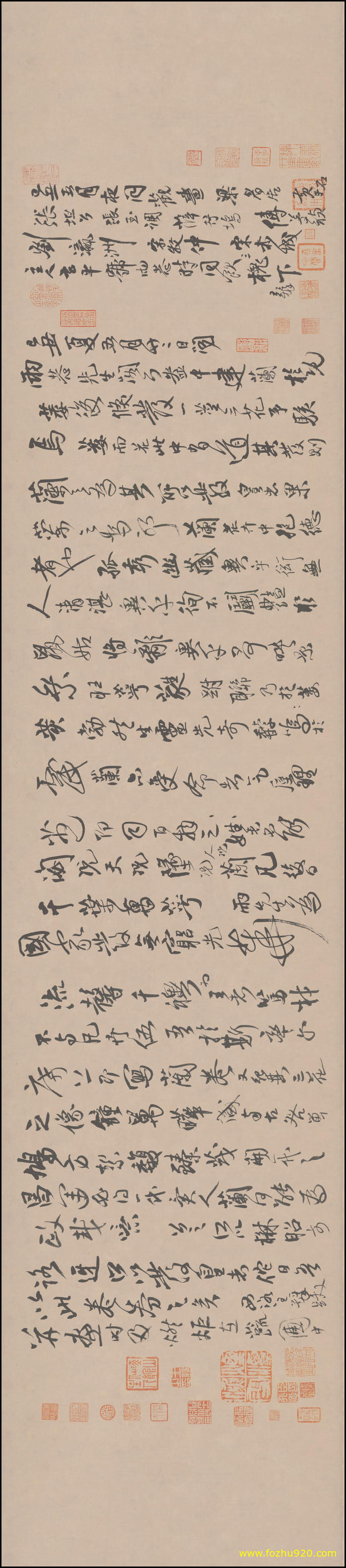 【书法名贴】明_王铎_枯兰复花图跋卷3261035（18245x4000）